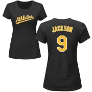 Reggie Jackson Women's Oakland Athletics Name & Number T-Shirt - Black