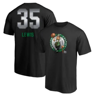 Reggie Lewis Boston Celtics Black Midnight Mascot T-Shirt