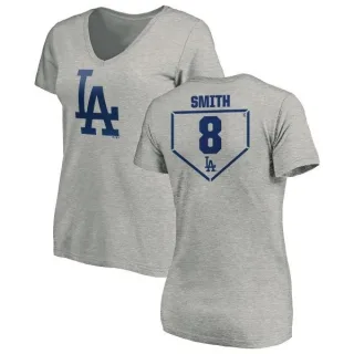 Reggie Smith Women's Los Angeles Dodgers RBI Slim Fit V-Neck T-Shirt - Heathered Gray