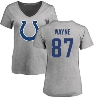 Reggie Wayne Women's Indianapolis Colts Name & Number Logo Slim Fit T-Shirt - Ash