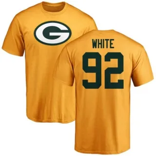 Reggie White Green Bay Packers Name & Number Logo T-Shirt - Gold