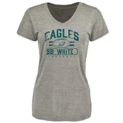 Reggie White Women's Philadelphia Eagles Flanker Tri-Blend T-Shirt - Heathered Gray