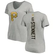 Rennie Stennett Women's Pittsburgh Pirates Backer Slim Fit T-Shirt - Ash