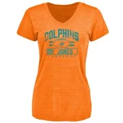 Reshad Jones Women's Miami Dolphins Flanker Tri-Blend T-Shirt - Orange