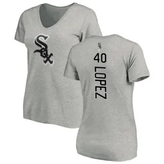 Reynaldo Lopez Women's Chicago White Sox Backer Slim Fit T-Shirt - Ash