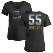 Richard Lovelady Women's Kansas City Royals Midnight Mascot V-Neck T-Shirt - Black