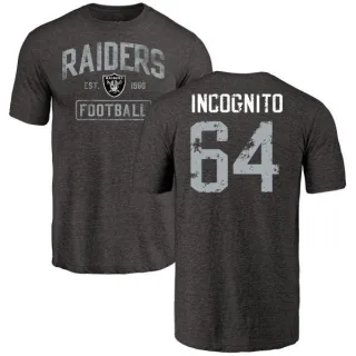 Richie Incognito Oakland Raiders Black Distressed Name & Number Tri-Blend T-Shirt