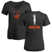 Richie Martin Women's Baltimore Orioles Midnight Mascot V-Neck T-Shirt - Black