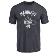 Richie Sexson Seattle Mariners Base Runner Tri-Blend T-Shirt - Navy