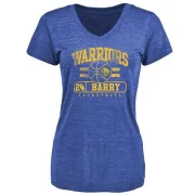 Rick Barry Women's Golden State Warriors Royal Baseline Tri-Blend T-Shirt