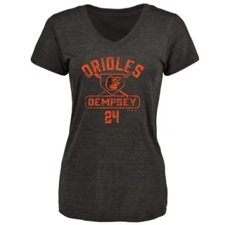 Rick Dempsey Women's Baltimore Orioles Base Runner Tri-Blend T-Shirt - Black