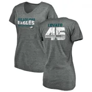 Rick Lovato Women's Philadelphia Eagles Retro Tri-Blend V-Neck T-Shirt - Heathered Gray