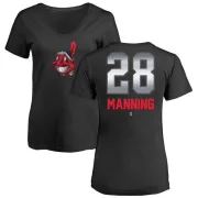 Rick Manning Women's Cleveland Indians Midnight Mascot V-Neck T-Shirt - Black