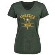 Rick Monday Women's Oakland Athletics Base Runner Tri-Blend T-Shirt - Green