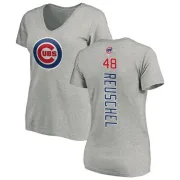 Rick Reuschel Women's Chicago Cubs Backer Slim Fit T-Shirt - Ash