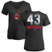 Rick Sutcliffe Women's Cleveland Indians Midnight Mascot V-Neck T-Shirt - Black