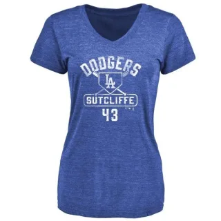 Rick Sutcliffe Women's Los Angeles Dodgers Base Runner Tri-Blend T-Shirt - Royal