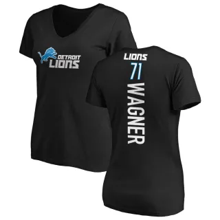 Rick Wagner Women's Detroit Lions Backer Slim Fit T-Shirt - Black