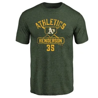 Rickey Henderson Oakland Athletics Base Runner Tri-Blend T-Shirt - Green