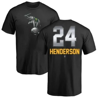 Rickey Henderson Oakland Athletics Midnight Mascot T-Shirt - Black