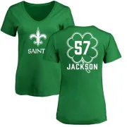 Rickey Jackson Women's New Orleans Saints Green St. Patrick's Day Name & Number V-Neck T-Shirt