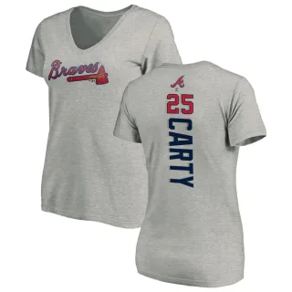 Rico Carty Women's Atlanta Braves Backer Slim Fit T-Shirt - Ash