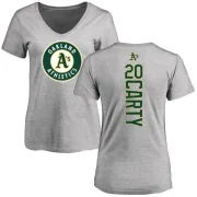 Rico Carty Women's Oakland Athletics Backer Slim Fit T-Shirt - Ash