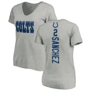 Rigoberto Sanchez Women's Indianapolis Colts Backer V-Neck T-Shirt - Ash