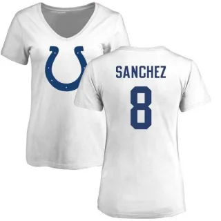 Rigoberto Sanchez Women's Indianapolis Colts Name & Number Logo Slim Fit T-Shirt - White