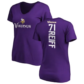 Riley Reiff Women's Minnesota Vikings Backer Slim Fit T-Shirt - Purple