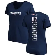 Rob Gronkowski Women's New England Patriots Backer Slim Fit T-Shirt - Navy