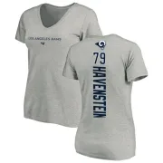 Rob Havenstein Women's Los Angeles Rams Backer V-Neck T-Shirt - Ash