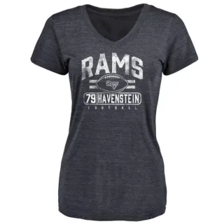 Rob Havenstein Women's Los Angeles Rams Flanker Tri-Blend T-Shirt - Navy