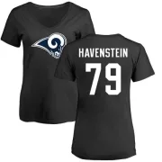 Rob Havenstein Women's Los Angeles Rams Name & Number Logo Slim Fit T-Shirt - Black