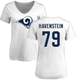 Rob Havenstein Women's Los Angeles Rams Name & Number Logo Slim Fit T-Shirt - White