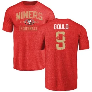 Robbie Gould San Francisco 49ers Distressed Name & Number Tri-Blend T-Shirt - Red