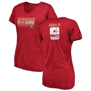 Robbie Gould Women's San Francisco 49ers Retro Tri-Blend V-Neck T-Shirt - Red