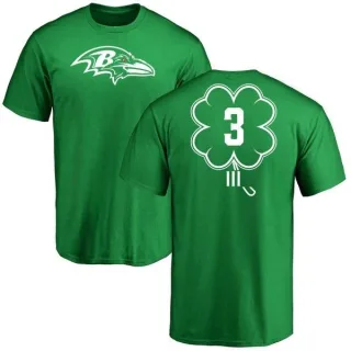 Robert Griffin III Baltimore Ravens Green St. Patrick's Day Name & Number T-Shirt