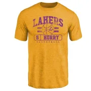 Robert Horry Los Angeles Lakers Gold Baseline Tri-Blend T-Shirt