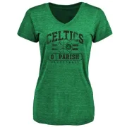 Robert Parish Women's Boston Celtics Green Baseline Tri-Blend T-Shirt