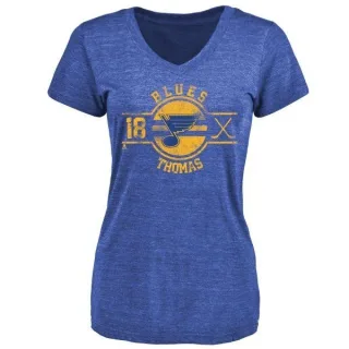 Robert Thomas Women's St. Louis Blues Insignia Tri-Blend T-Shirt - Royal