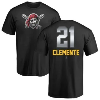 Roberto Clemente Pittsburgh Pirates Midnight Mascot T-Shirt - Black