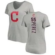 Roberto Perez Women's Cleveland Indians Backer Slim Fit T-Shirt - Ash