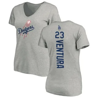 Robin Ventura Women's Los Angeles Dodgers Backer Slim Fit T-Shirt - Ash