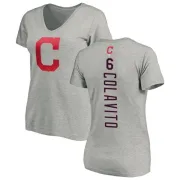 Rocky Colavito Women's Cleveland Indians Backer Slim Fit T-Shirt - Ash