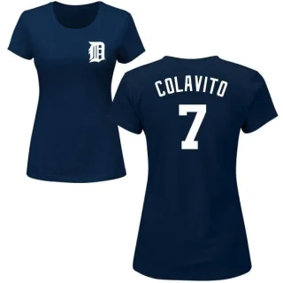 Rocky Colavito Women's Detroit Tigers Name & Number T-Shirt - Navy