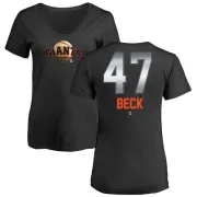 Rod Beck Women's San Francisco Giants Midnight Mascot V-Neck T-Shirt - Black