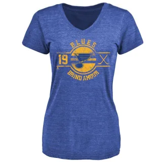 Rod Brind'amour Women's St. Louis Blues Insignia Tri-Blend T-Shirt - Royal