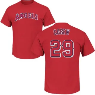 Rod Carew Los Angeles Angels of Anaheim Name & Number T-Shirt - Red