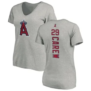 Rod Carew Women's Los Angeles Angels of Anaheim Backer Slim Fit T-Shirt - Ash